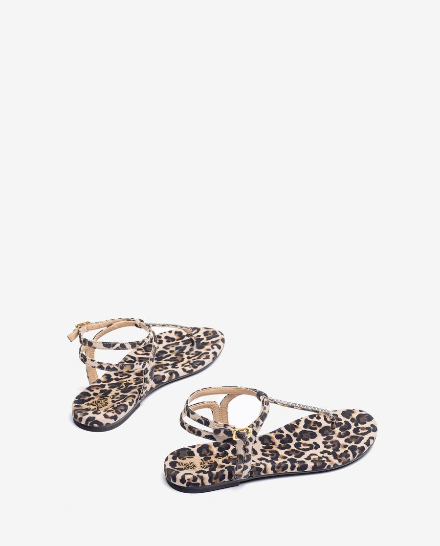 Sandales plates imprimées Unisa pour femme - Marron