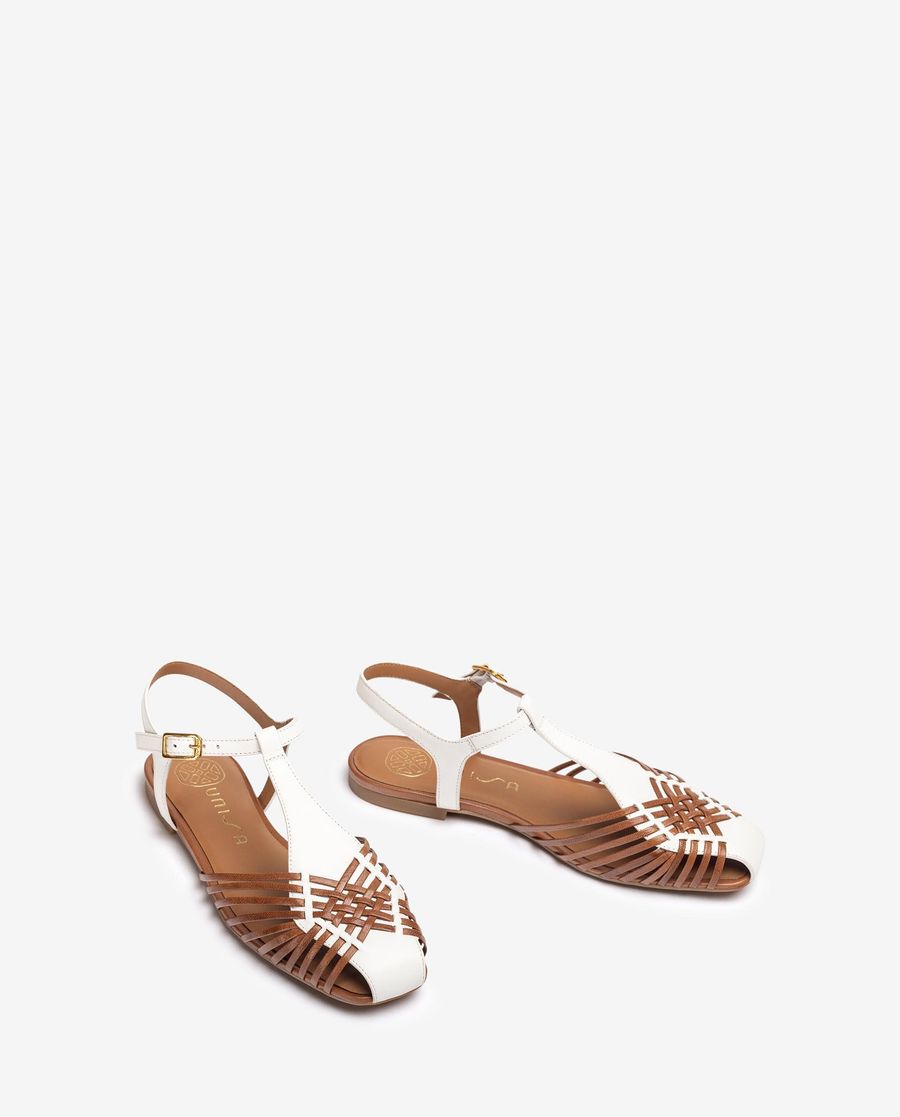 Sabots en cuir Unisa pour femme - Blanc