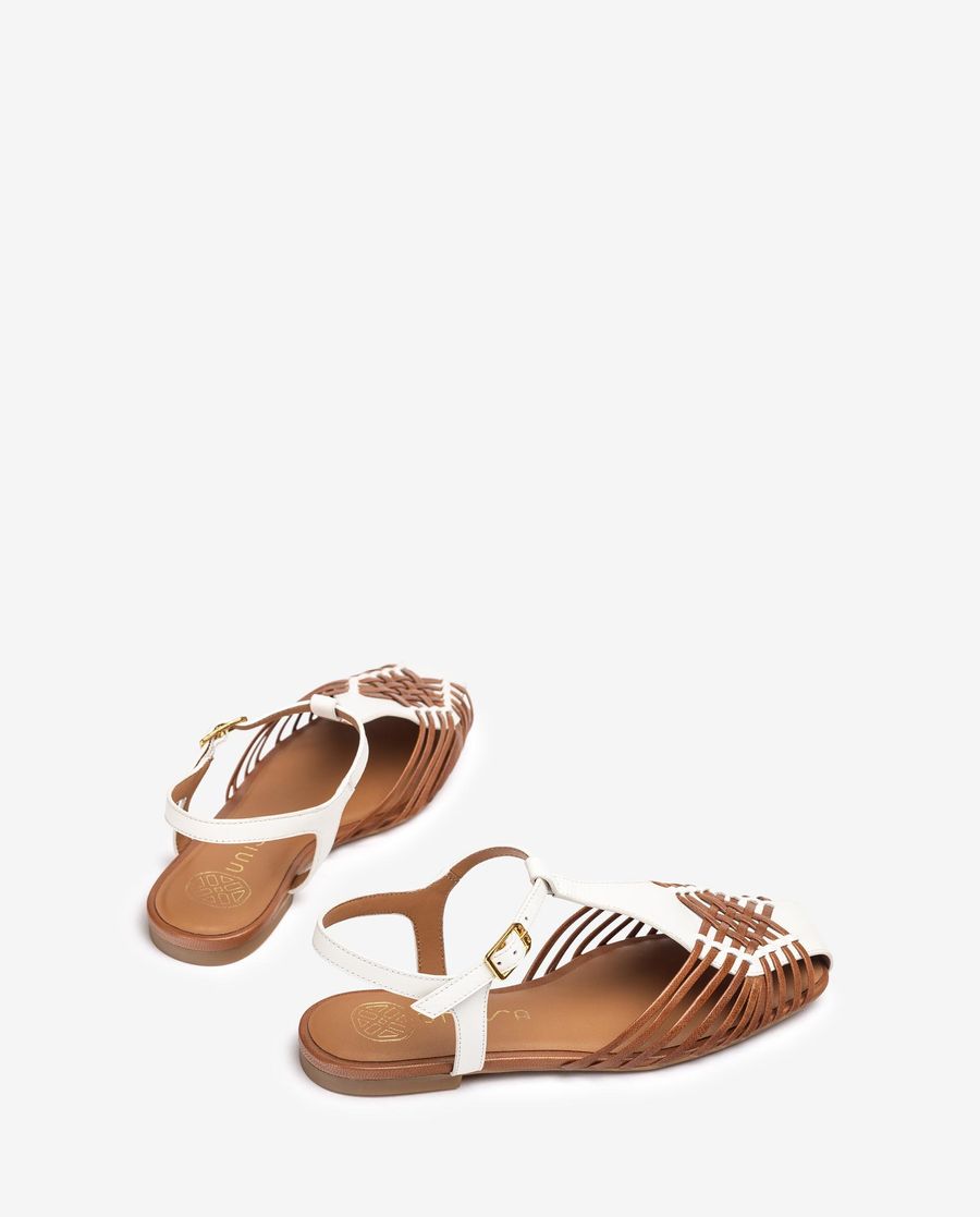 Sabots en cuir Unisa pour femme - Blanc