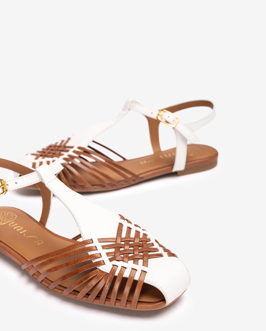 Sabots en cuir Unisa pour femme - Blanc