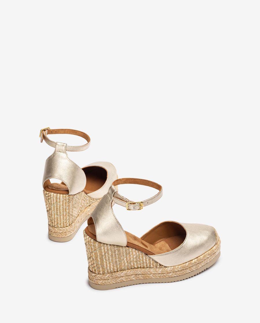 Espadrilles en raphia métallisé pour femme Unisa - Doré