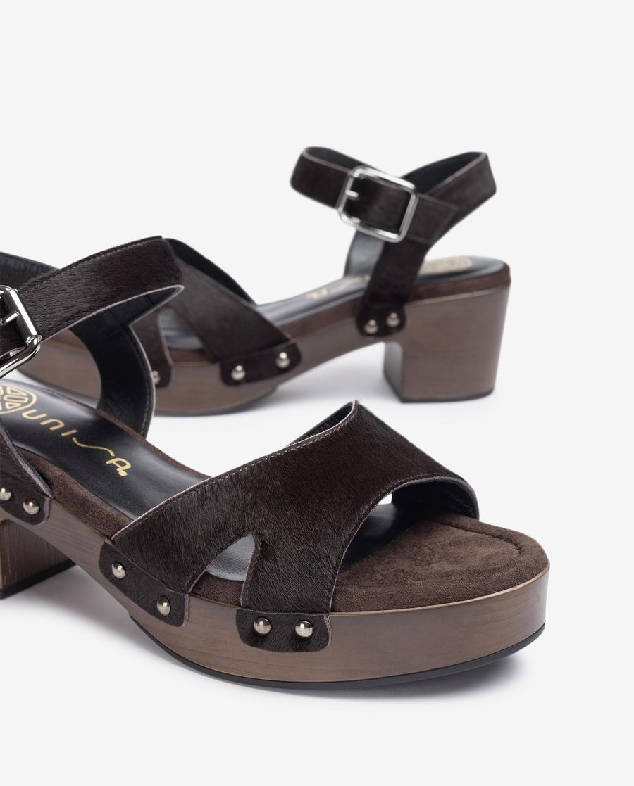 Sandales compensées Unisa femme - Marron