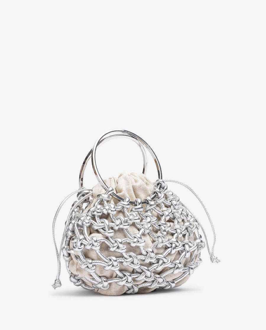 Petit sac Unisa Femme avec nœuds artisanaux - Argenté