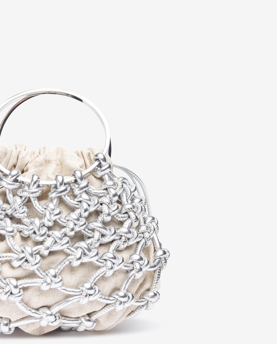 Petit sac Unisa Femme avec nœuds artisanaux - Argenté