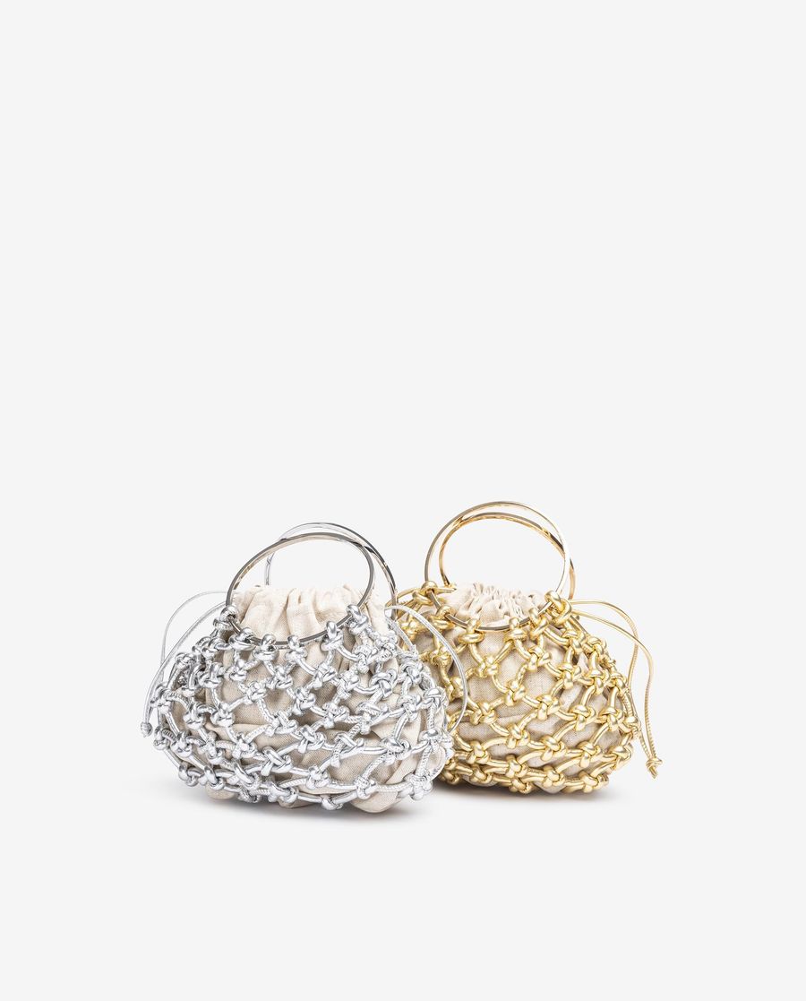 Petit sac Unisa Femme avec nœuds artisanaux - Argenté
