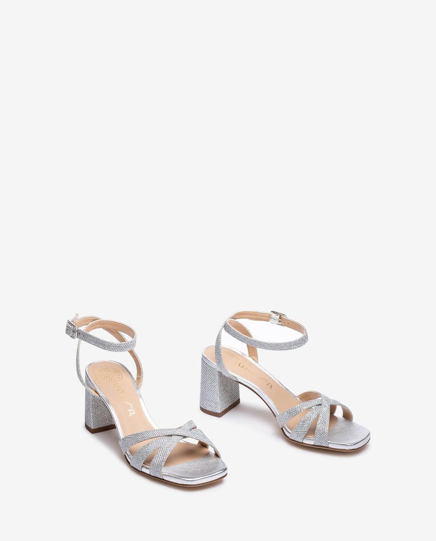 Sandales à brides croisées Unisa pour femme - Argent