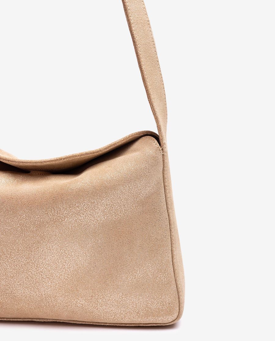 Sac cabas moyen en daim métallisé Unisa pour femme - Doré