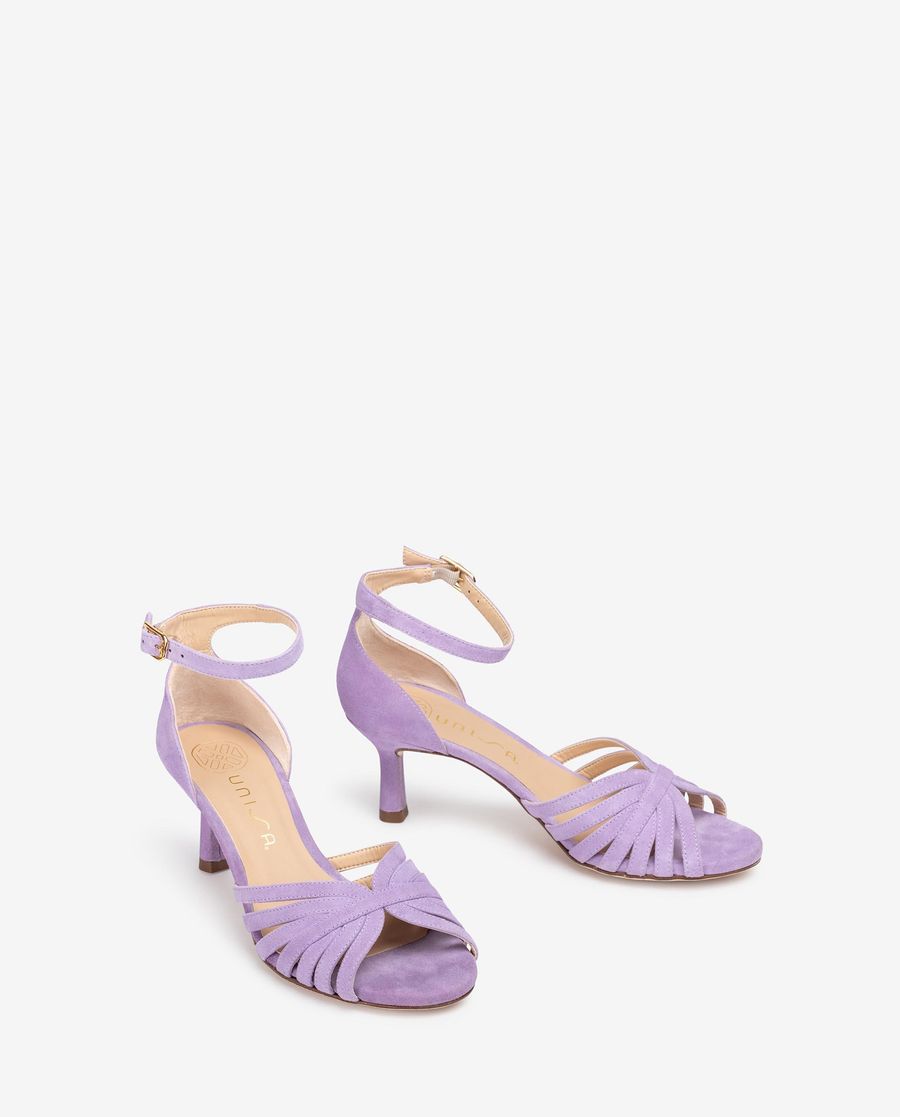 Sandales habillées en daim Unisa pour femme - Lilas