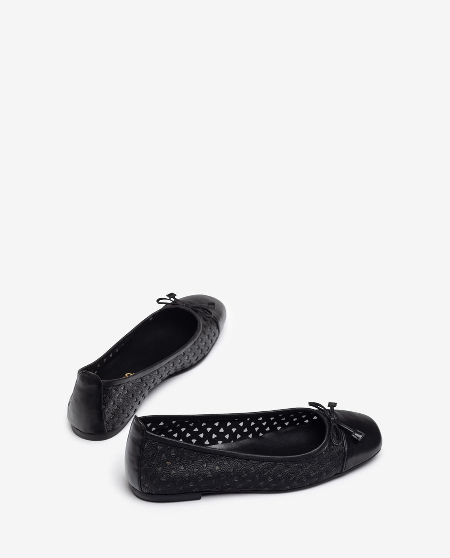 Ballerines à bout carré et talons perforés Unisa pour femme - Noir