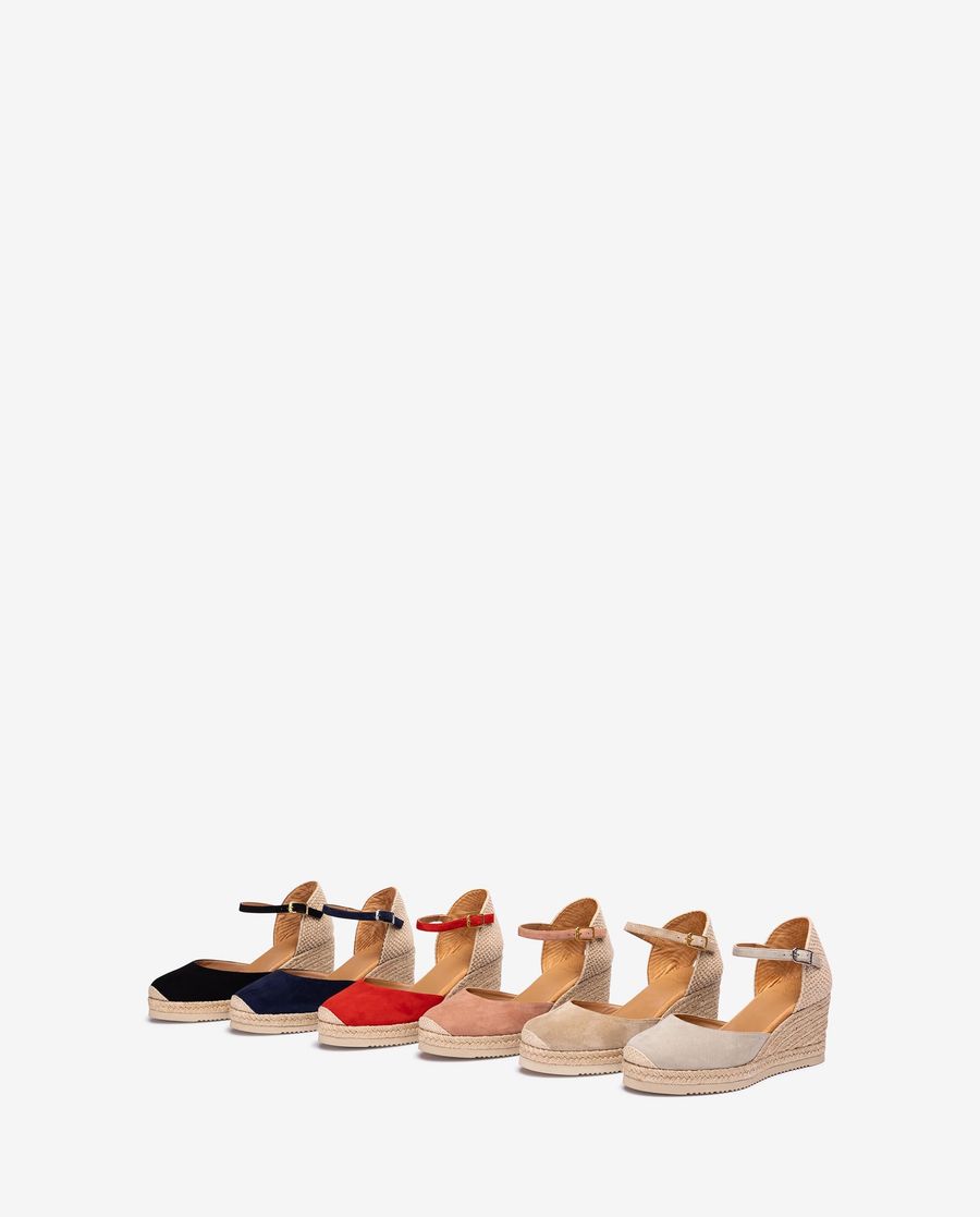 Espadrilles Unisa Femme en daim avec bride arrière - Noir