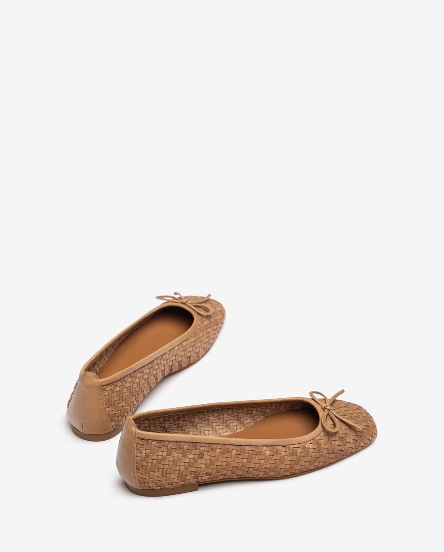 Ballerines Unisa en cuir tressé pour femme - Beige