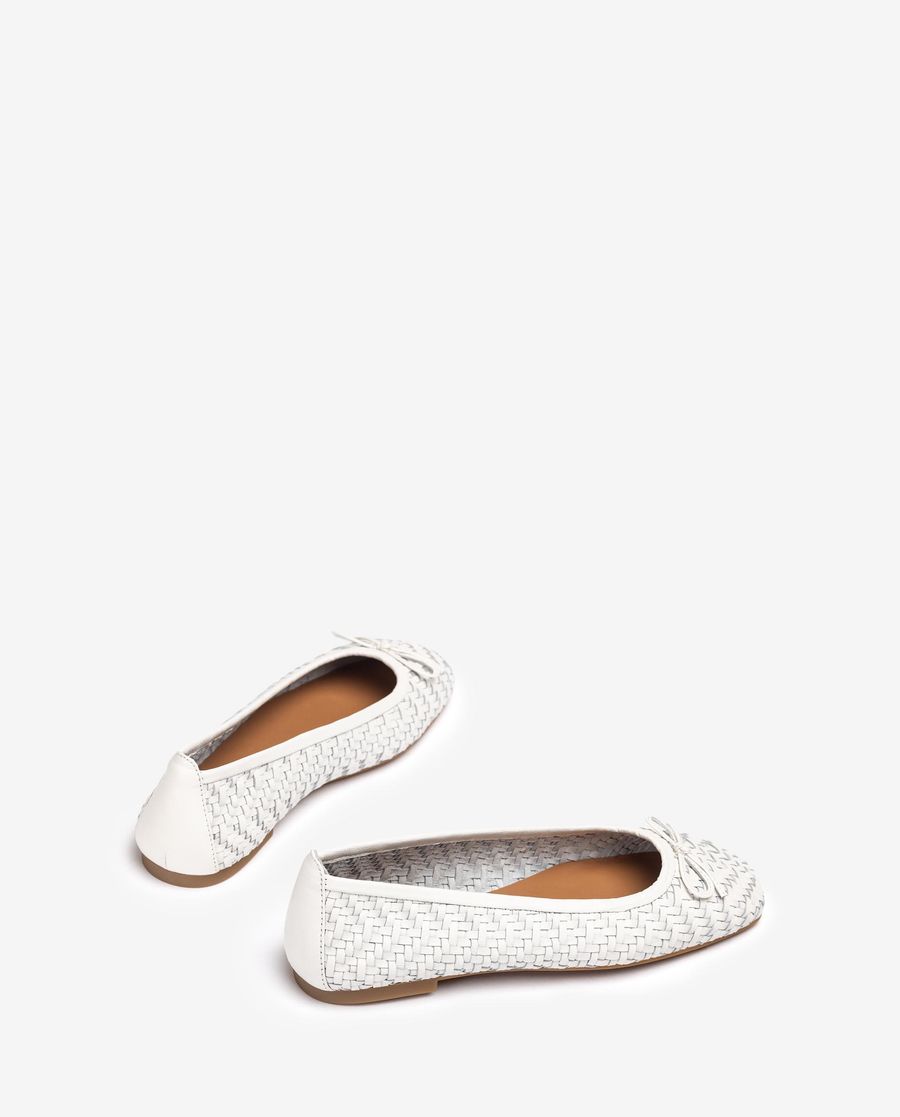 Ballerine Unisa Femme en cuir tressé - Blanc