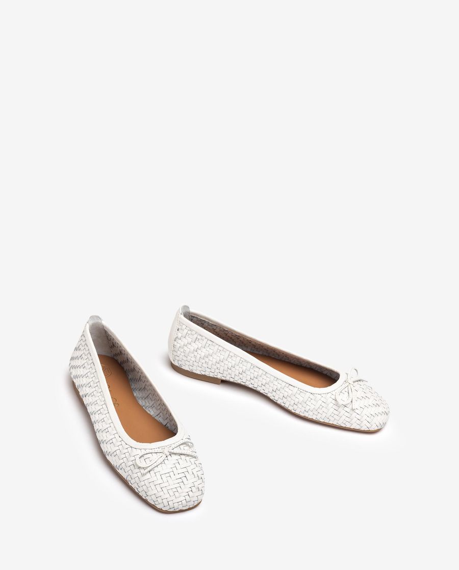 Ballerine Unisa Femme en cuir tressé - Blanc