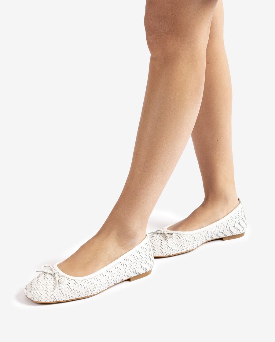 Ballerine Unisa Femme en cuir tressé - Blanc