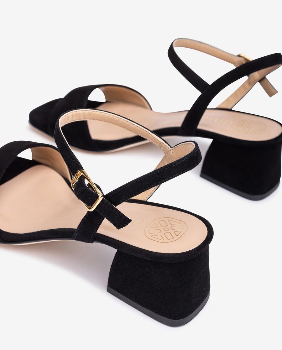 Sandale à talon carré Unisa pour femme - Noir