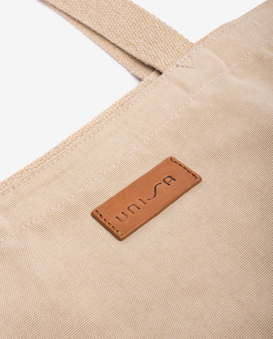 Maxi sac de plage en tissu recyclé Unisa pour femme - Marron