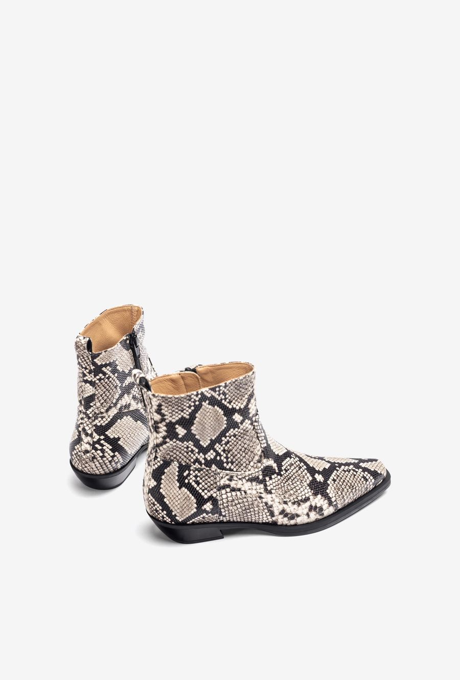 Bottines plates santiags Unisa Femme - Ivoire