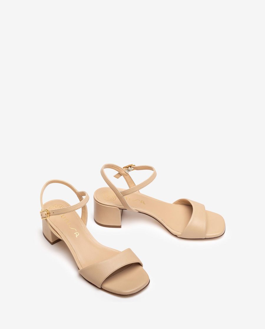 Sandale à talon carré Unisa Femme - Beige