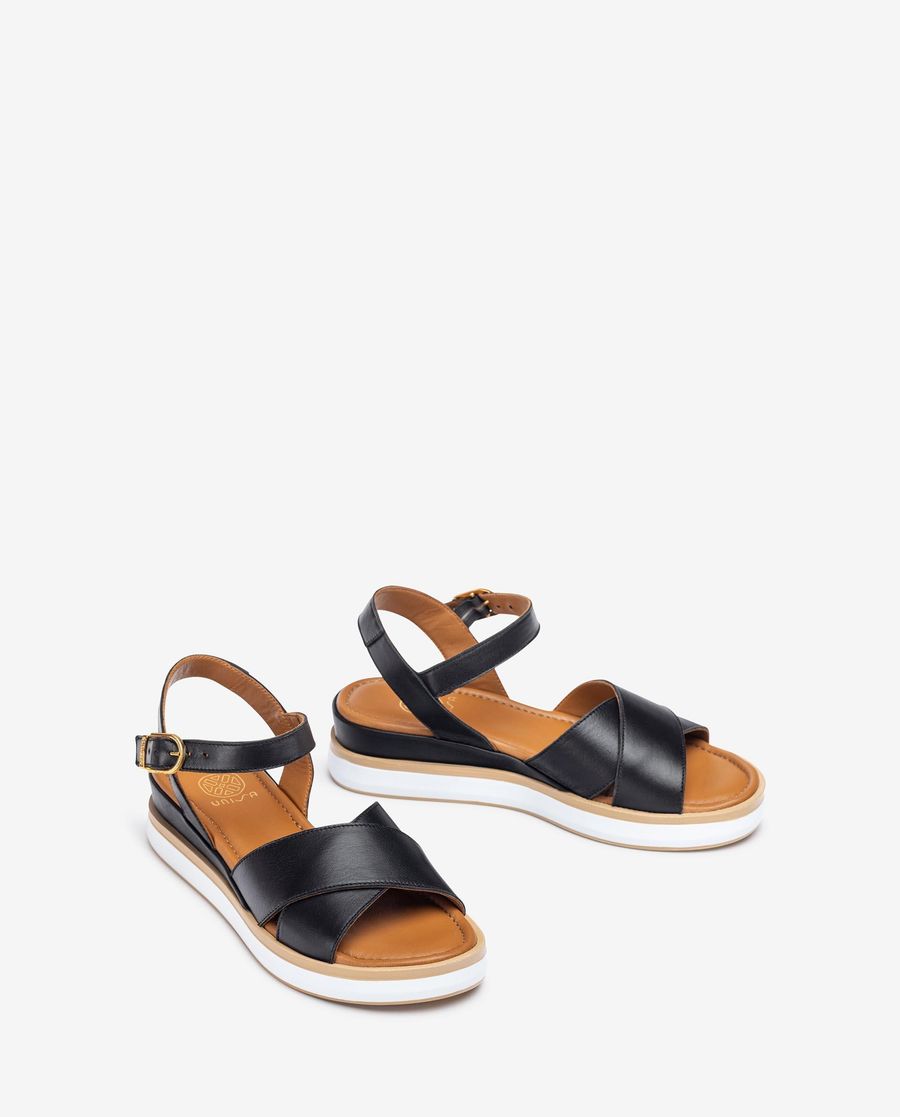 Sandales à brides croisées Unisa pour femme - Noir