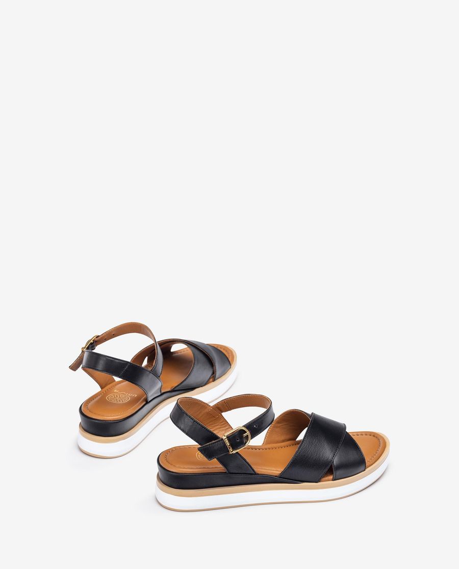 Sandales à brides croisées Unisa pour femme - Noir