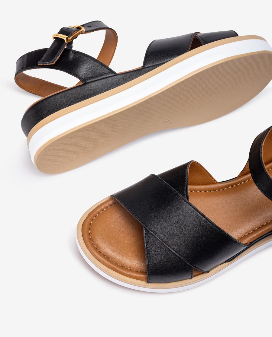 Sandales à brides croisées Unisa pour femme - Noir