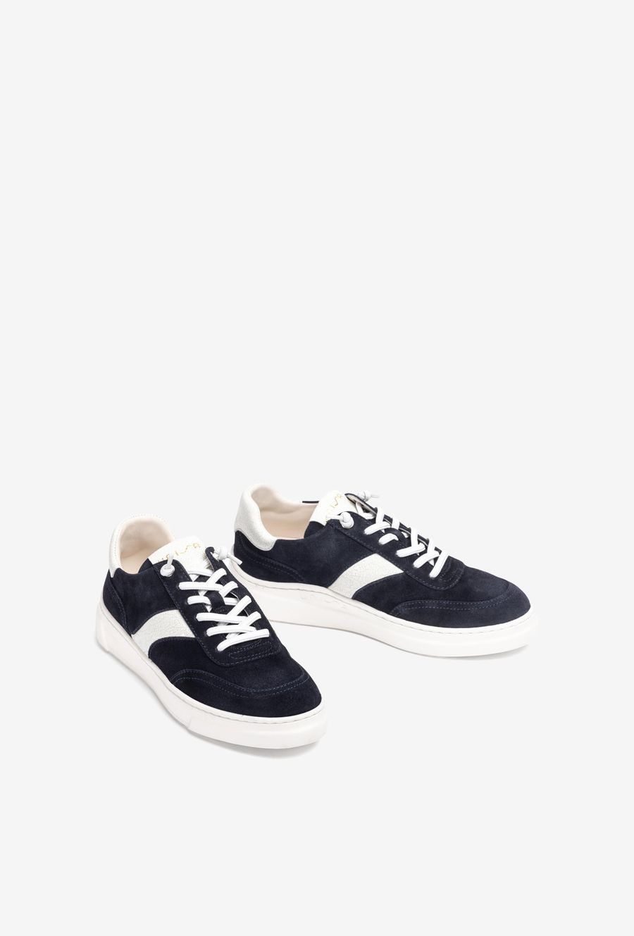 Unisa Baskets à lacets élastiques pour femme - Bleu marine / ivoire
