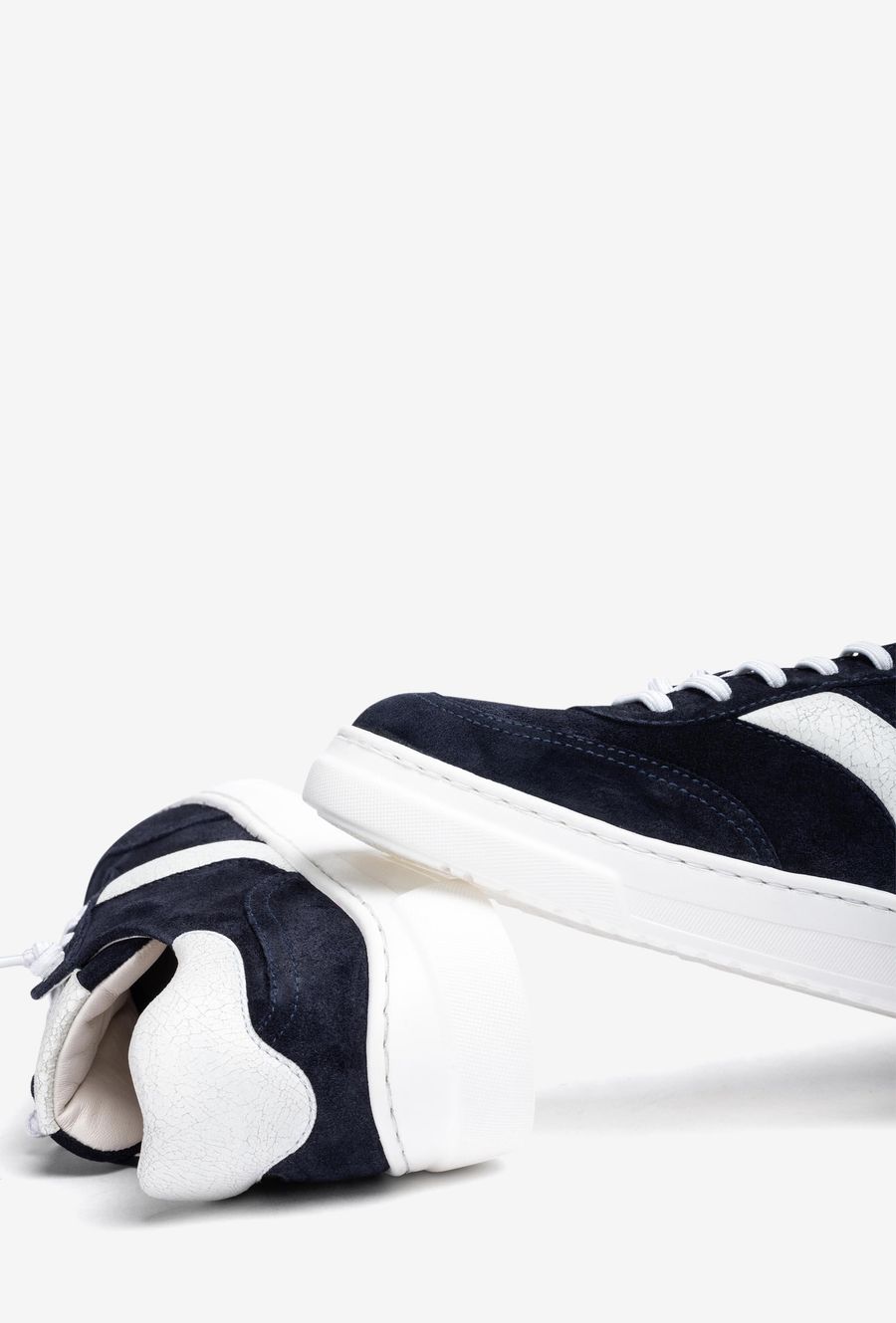 Unisa Baskets à lacets élastiques pour femme - Bleu marine / ivoire