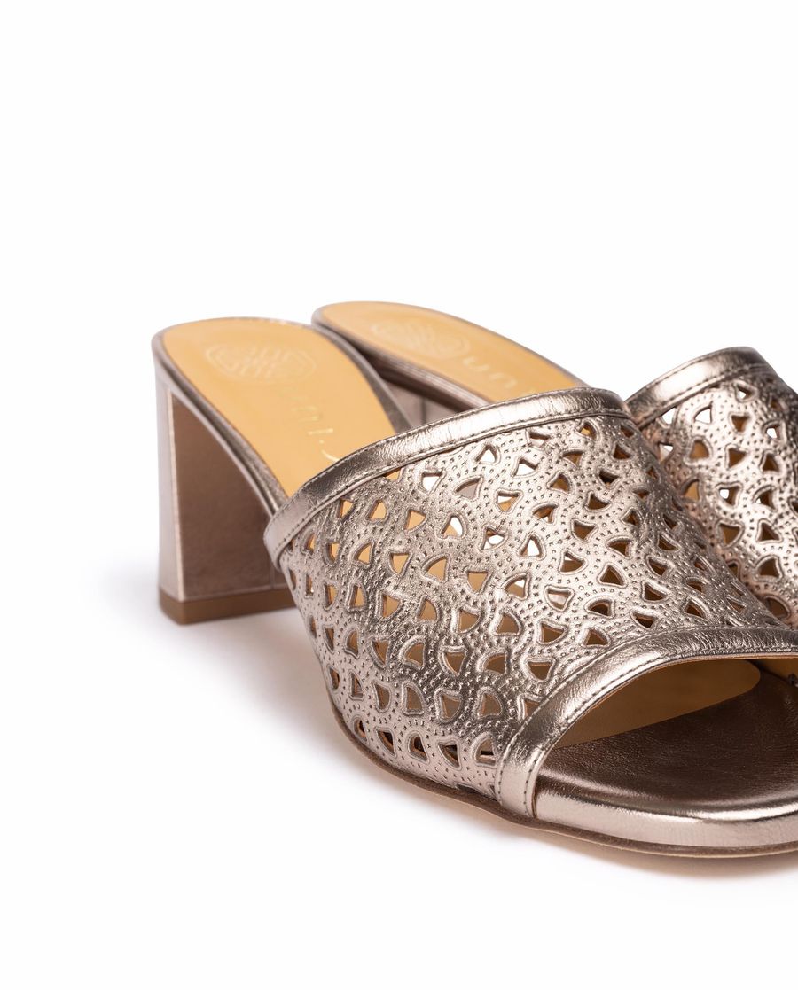 Sandales peep toe à bout large Unisa pour femme - Bronze