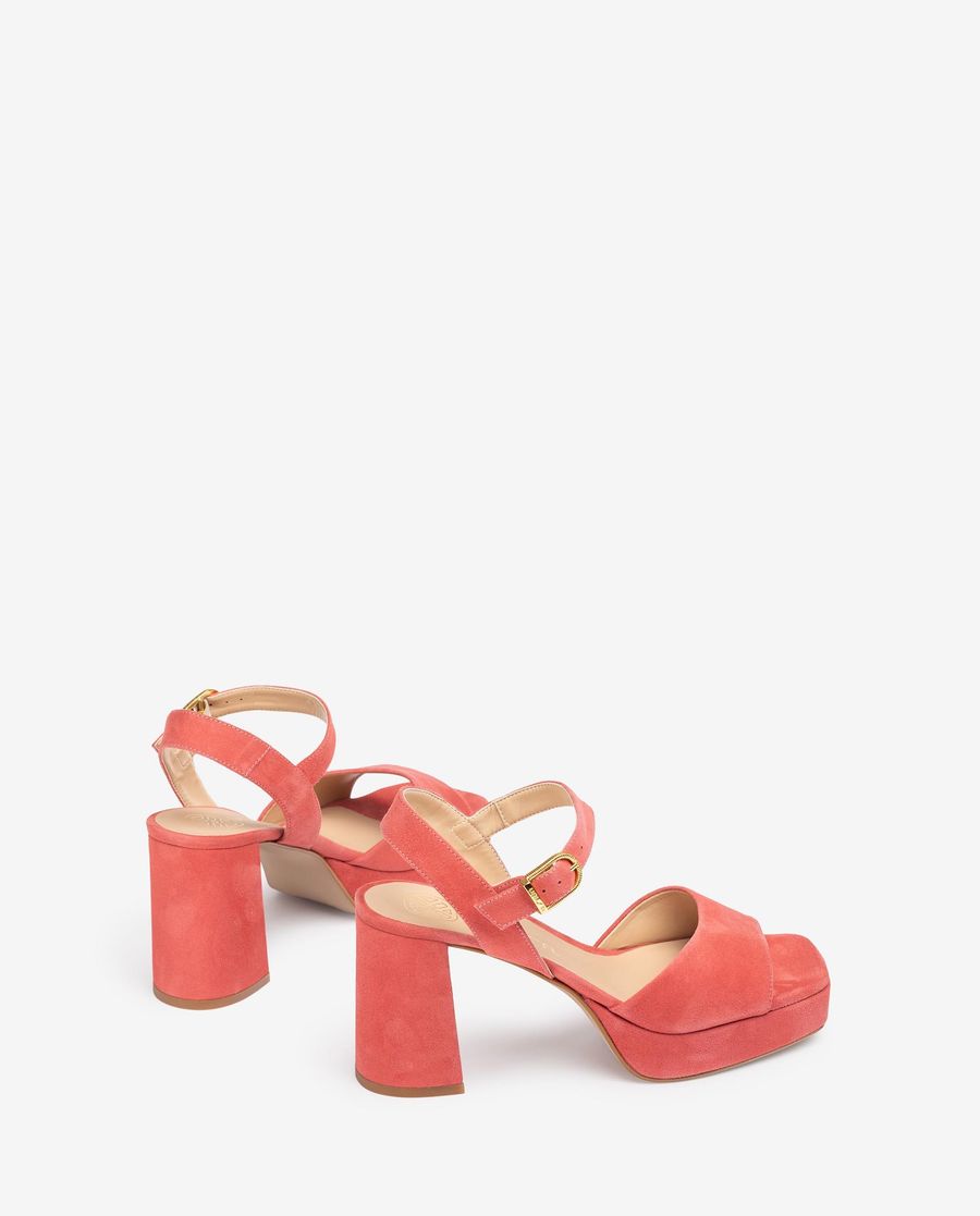 Sandales à talon carré en daim Unisa pour femme - Rose