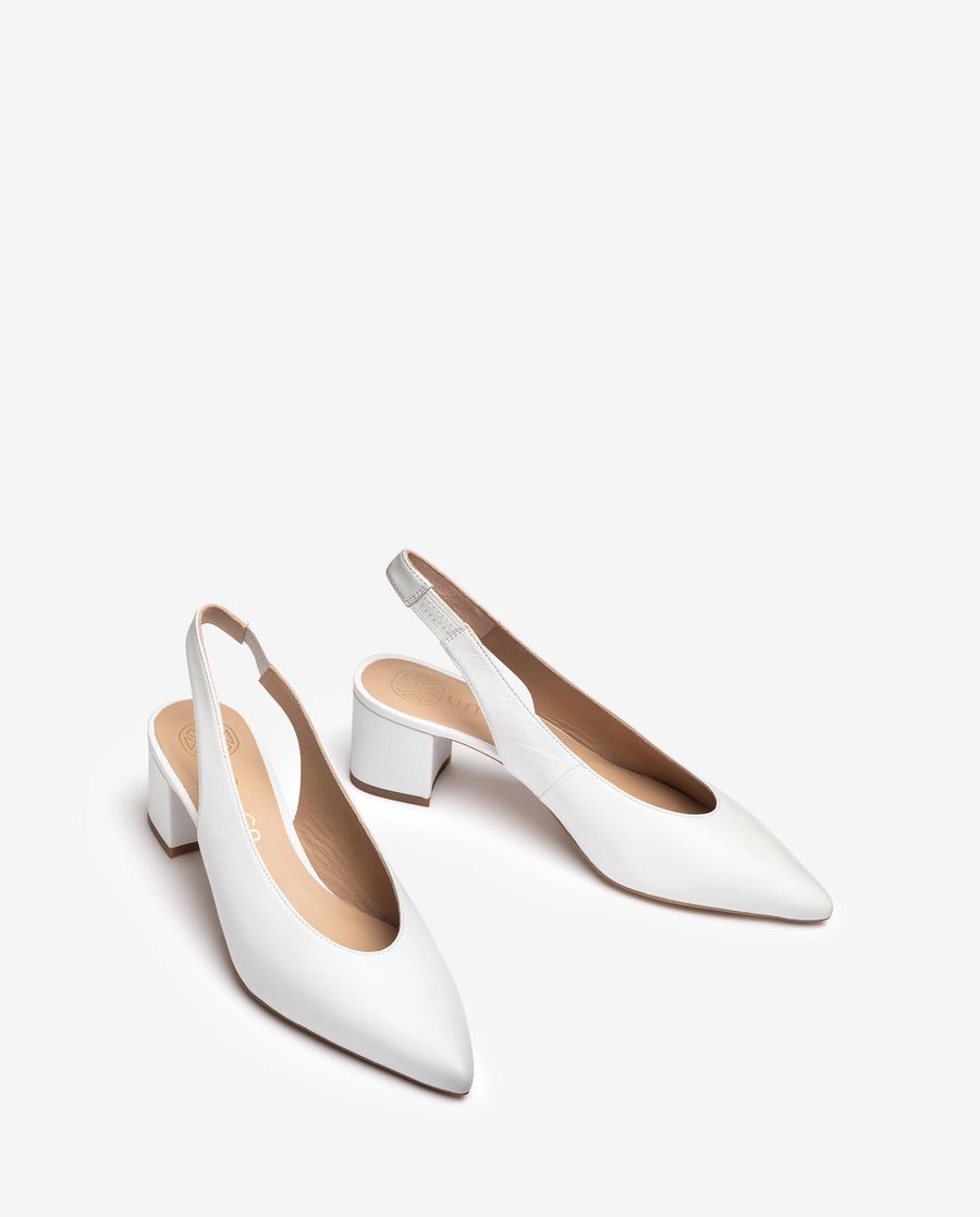 Espadrilles Unisa Femme à bout pointu avec bride arrière - Blanc