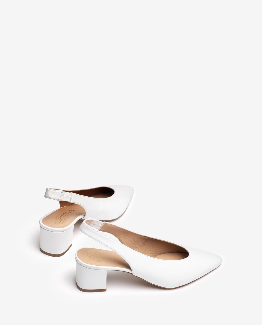 Espadrilles Unisa Femme à bout pointu avec bride arrière - Blanc