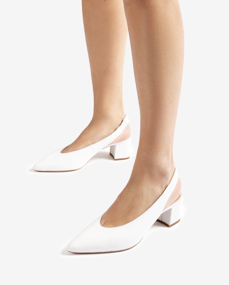 Espadrilles Unisa Femme à bout pointu avec bride arrière - Blanc