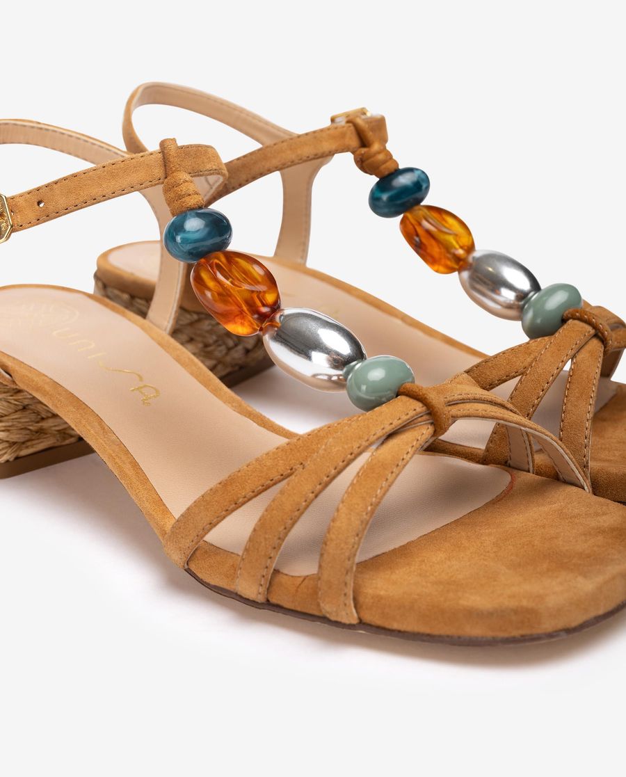 Sandales perlées Unisa pour femme - Marron