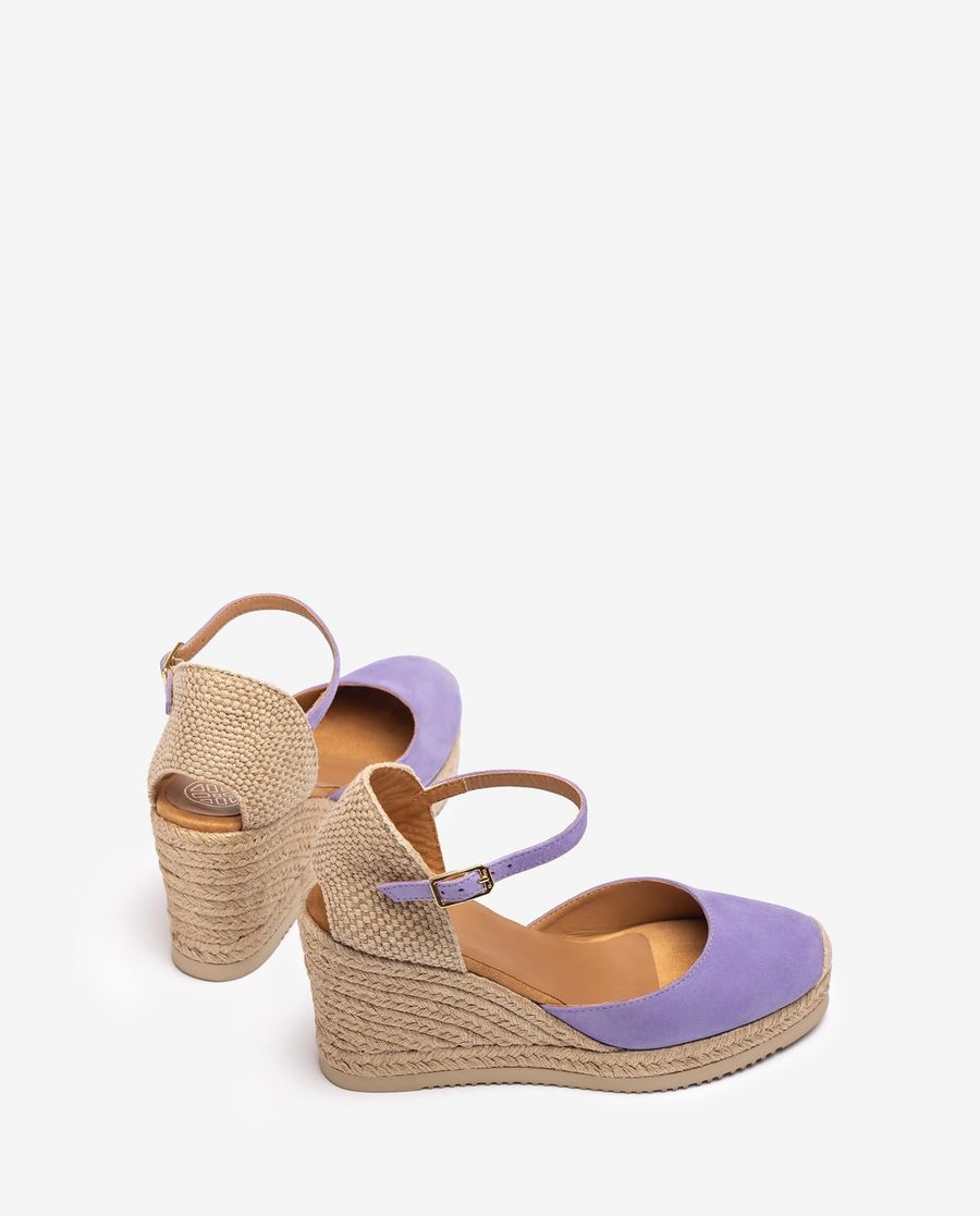 Espadrilles compensées en daim Unisa Femme - Lilas