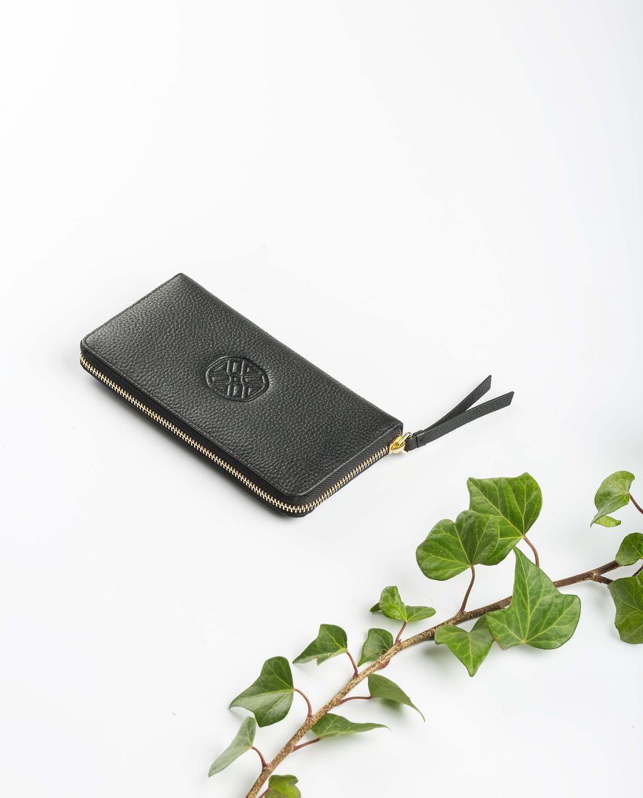 Portefeuille fin monogramme Unisa pour femme - Noir
