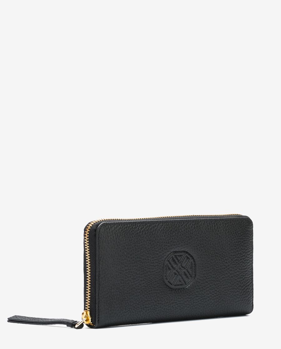 Portefeuille fin monogramme Unisa pour femme - Noir