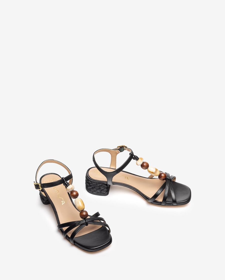 Sandales perlées Unisa pour femme - Noir