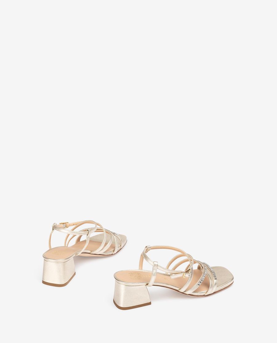 Sandales à brides en cristal Unisa pour femme - Doré