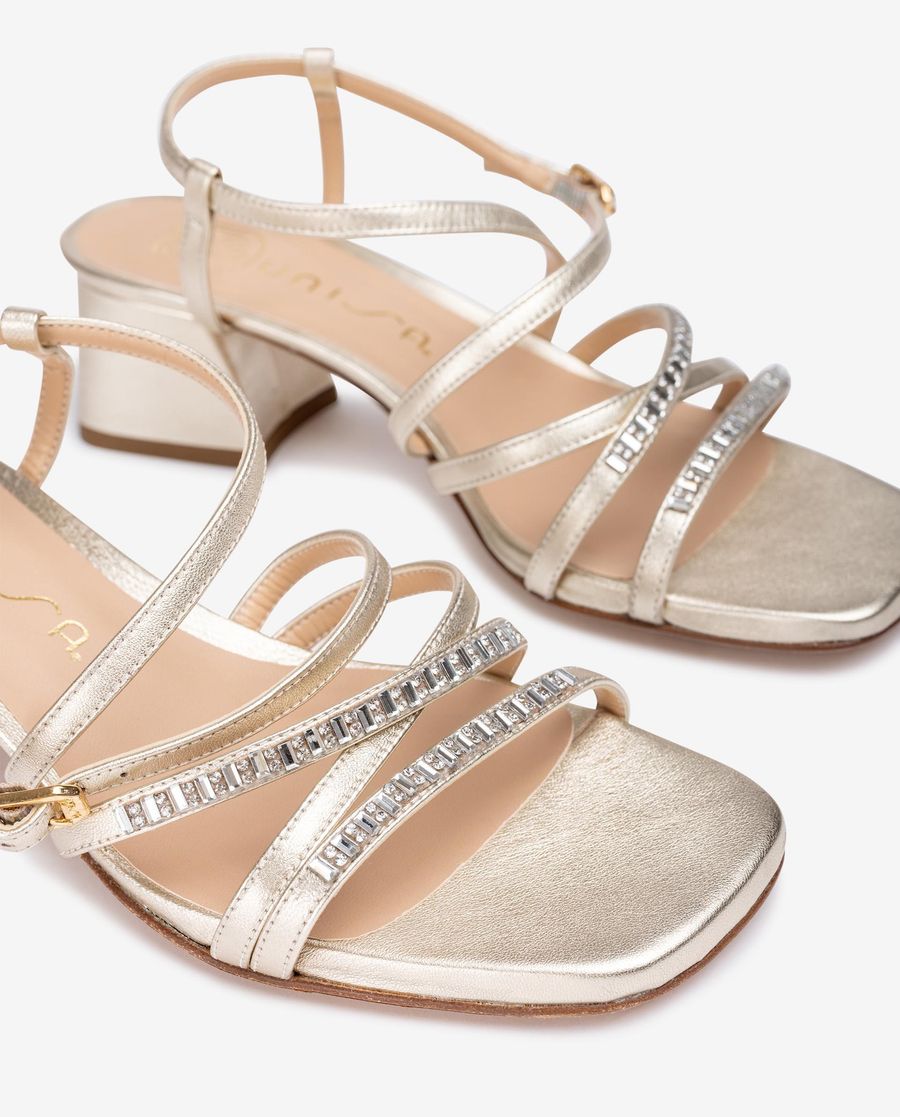 Sandales à brides en cristal Unisa pour femme - Doré