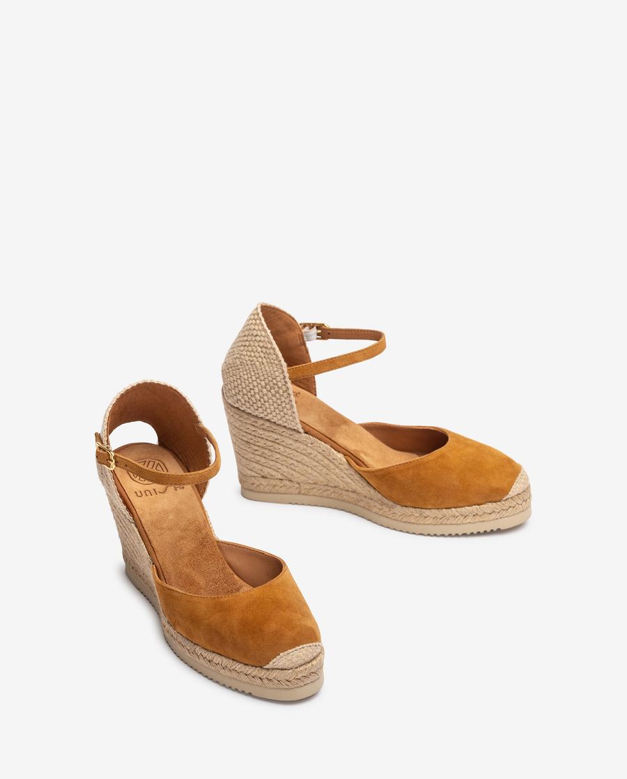 Espadrilles compensées en daim Unisa pour femme - Marron