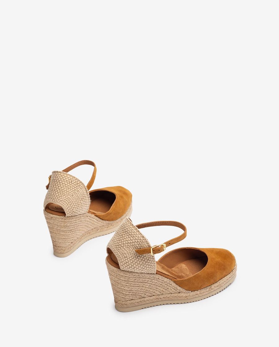 Espadrilles compensées en daim Unisa pour femme - Marron