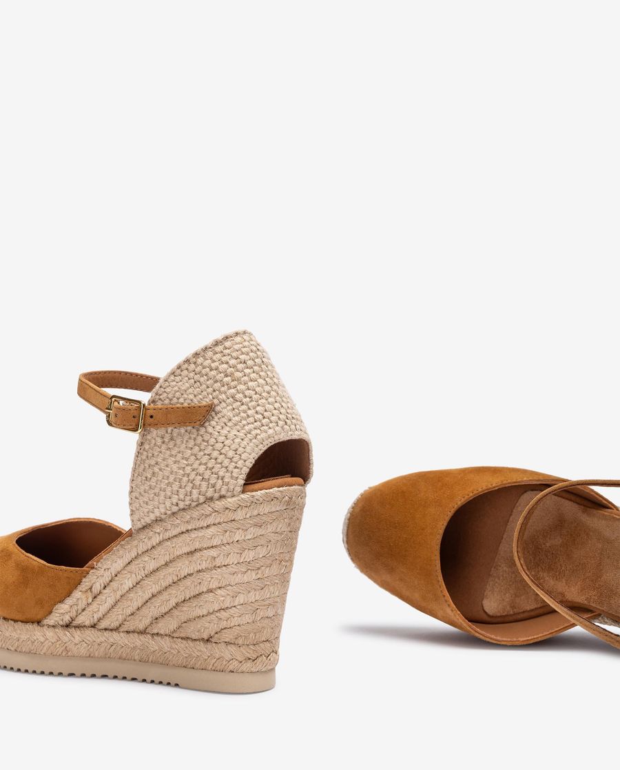 Espadrilles compensées en daim Unisa pour femme - Marron
