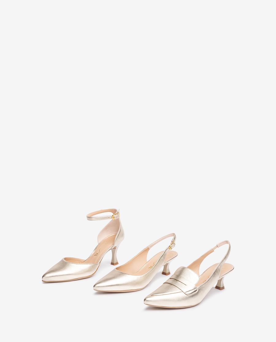 Ballerines à bride arrière et talon peint Unisa pour femme - Doré