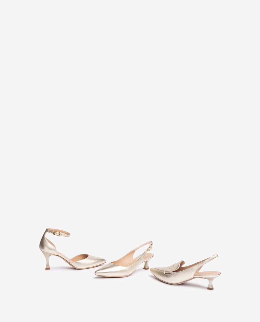 Ballerines à bride arrière et talon peint Unisa pour femme - Doré