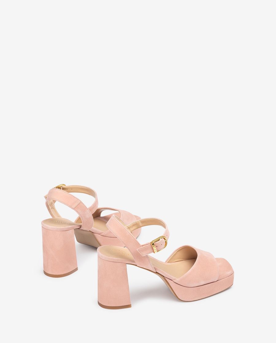 Sandales à talon carré en daim Unisa pour femme - Rose