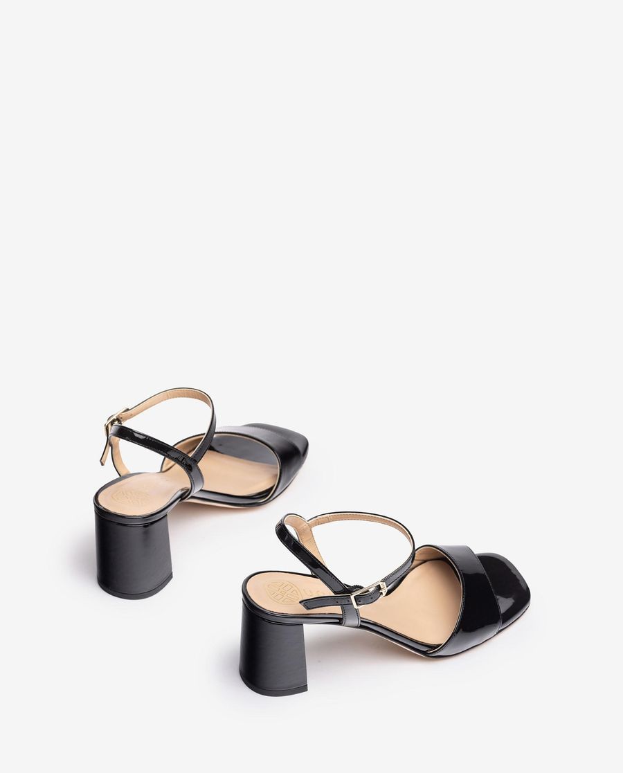 Sandales en cuir verni Unisa pour femme - Noir