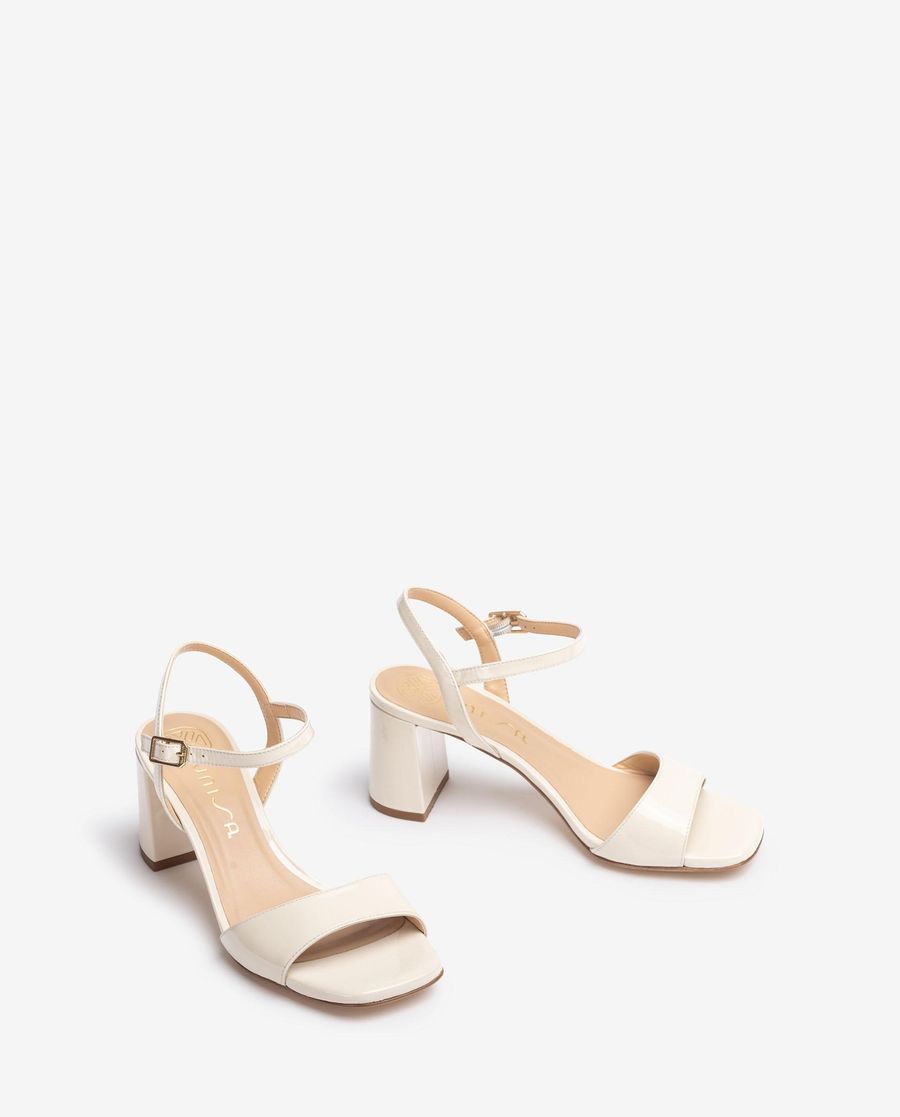 Sandales Unisa femme en cuir verni - Blanc