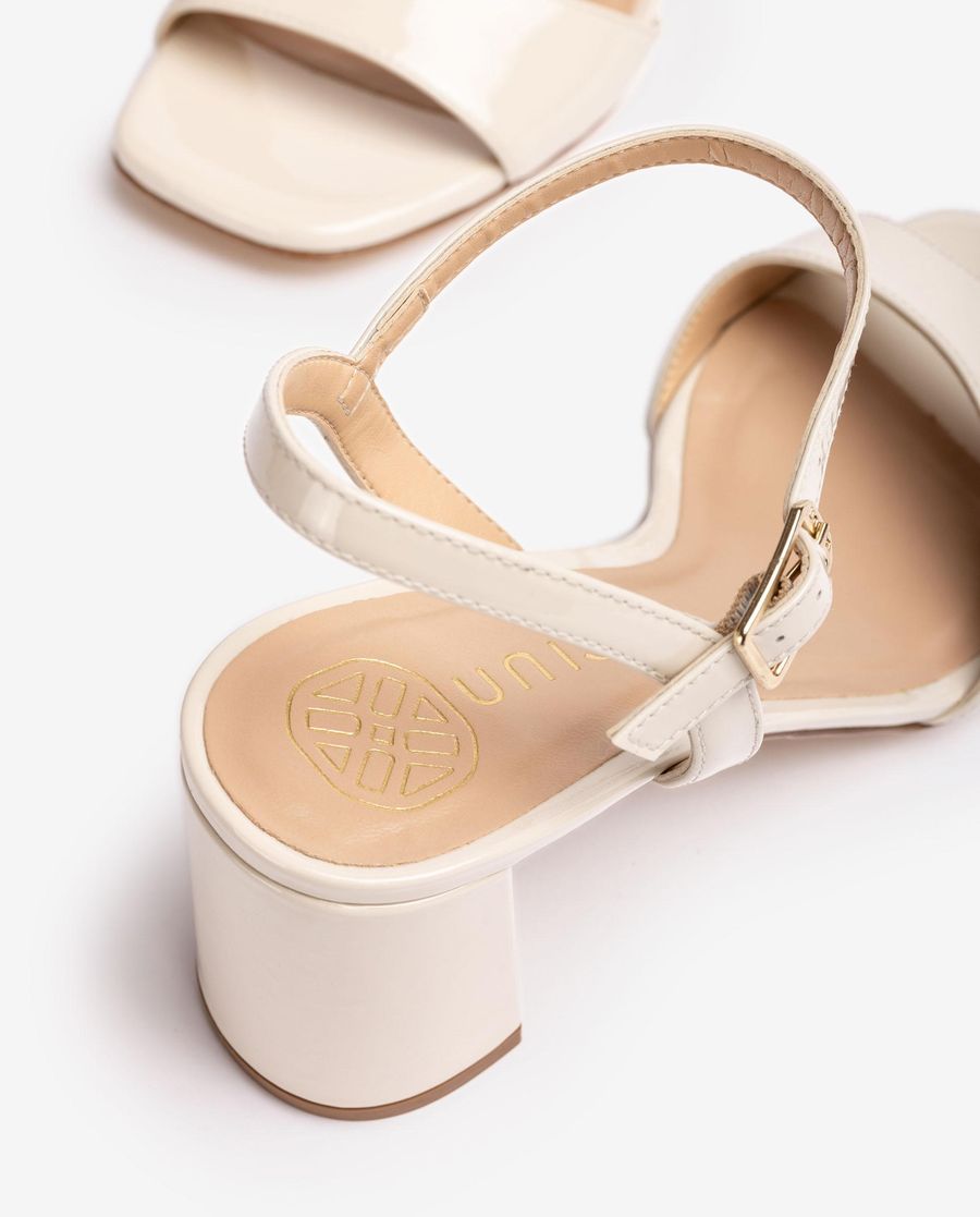 Sandales Unisa femme en cuir verni - Blanc
