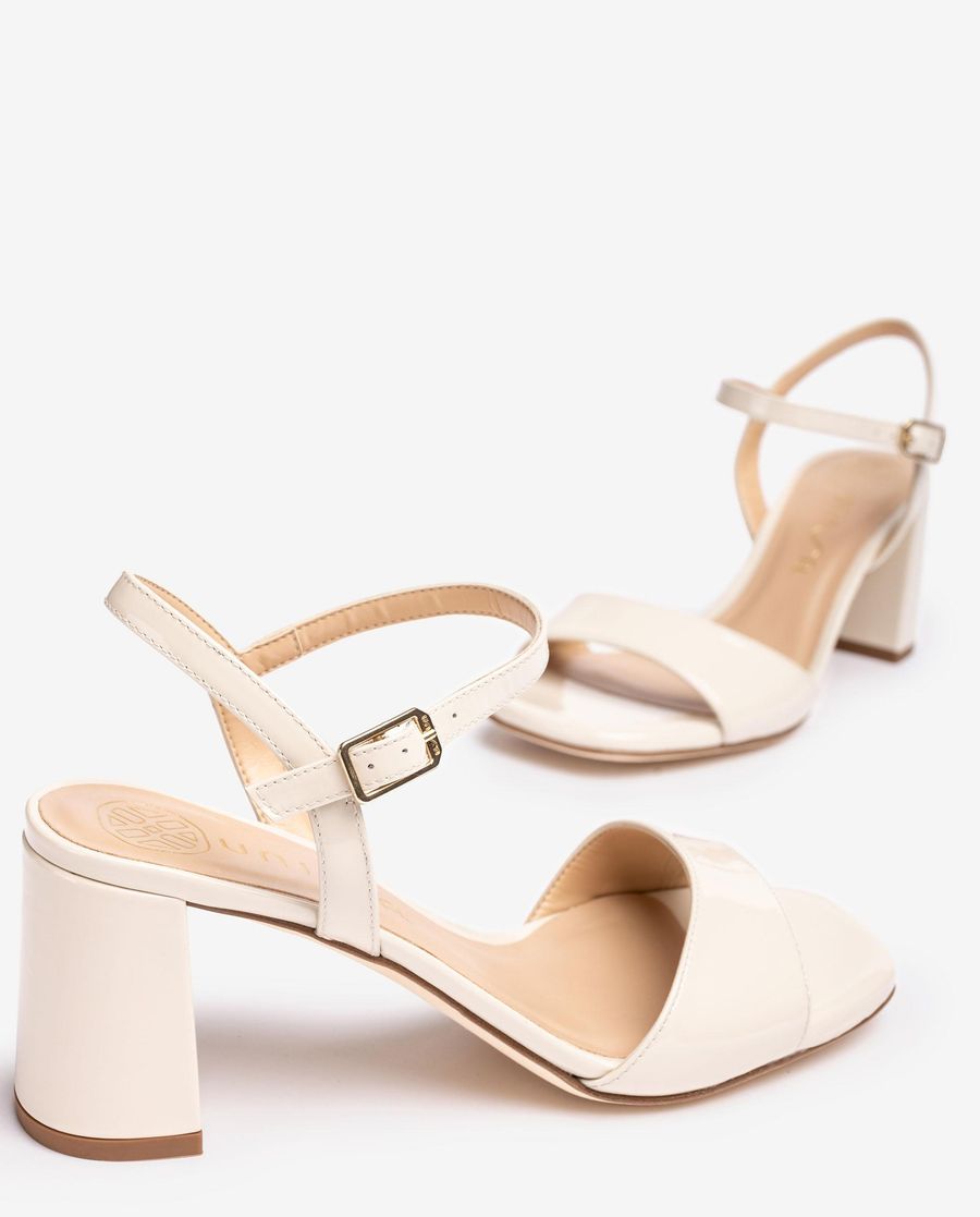 Sandales Unisa femme en cuir verni - Blanc
