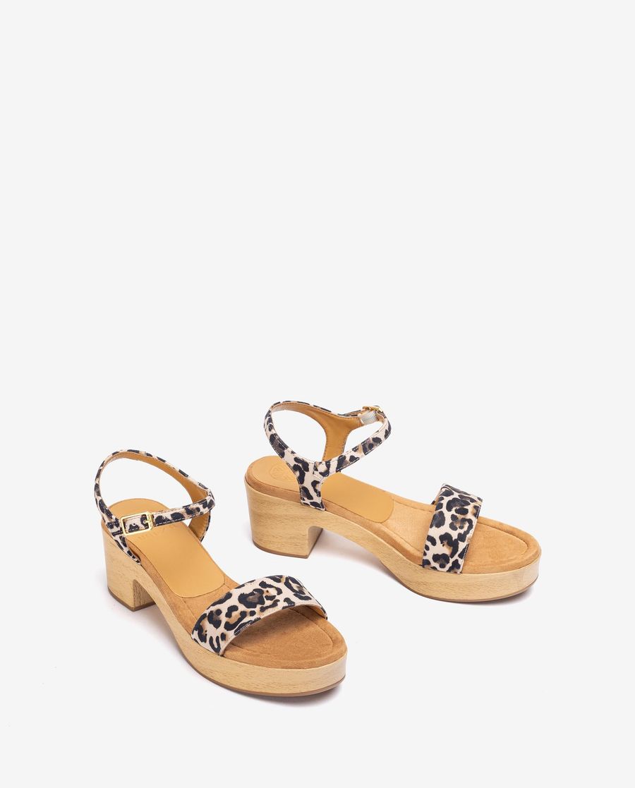 Sandales à petit talon carré Unisa pour femme - Marron